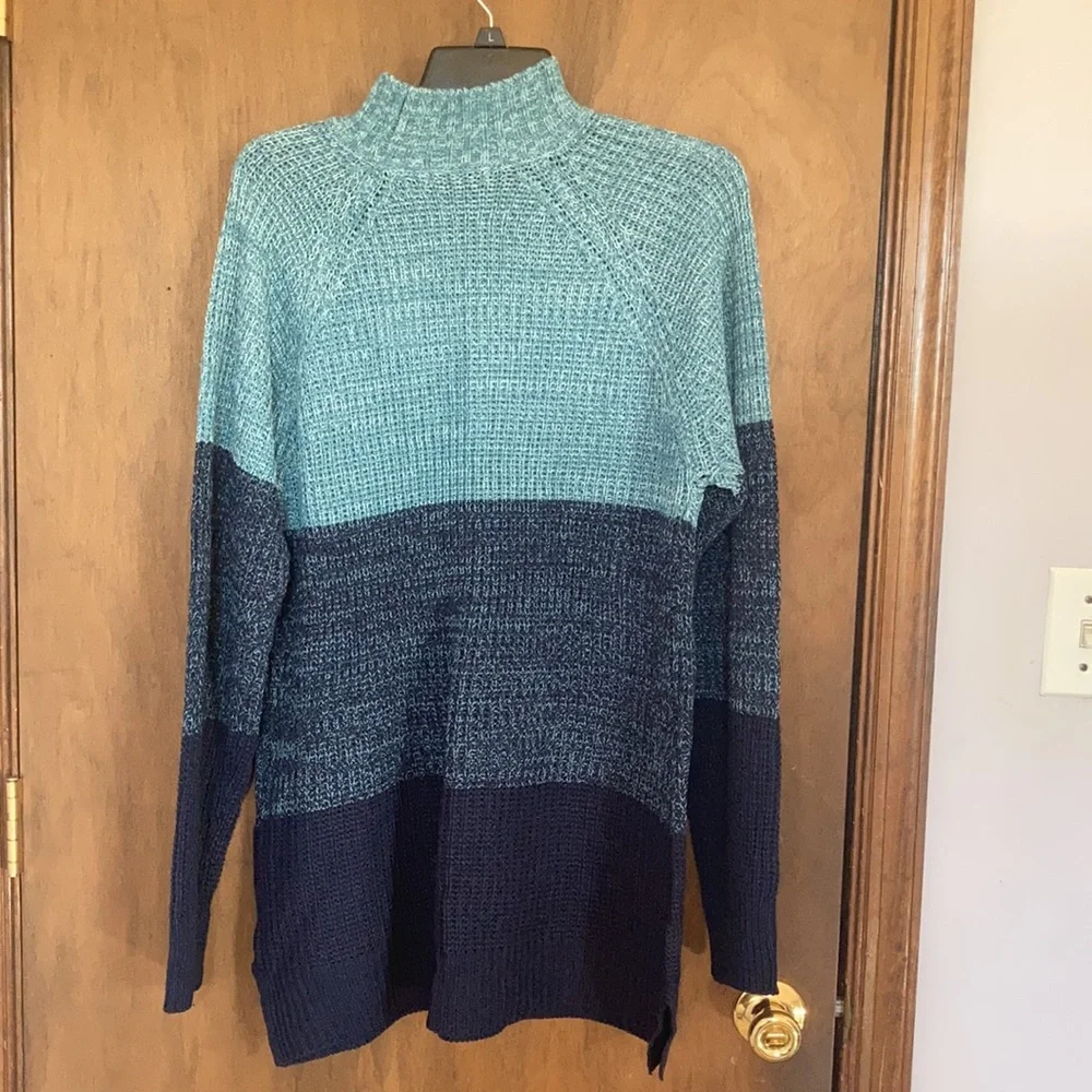 Relisted Jason Maxwell sweater color block stripes casual fall winter office 1X - Picture 10 of 15